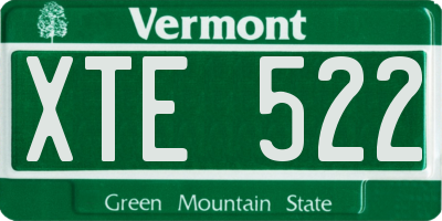 VT license plate XTE522
