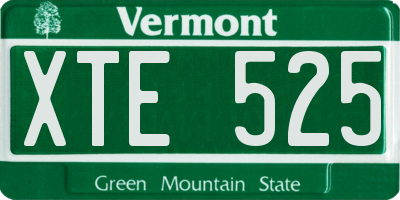 VT license plate XTE525