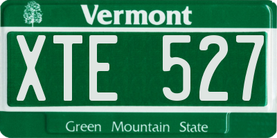 VT license plate XTE527