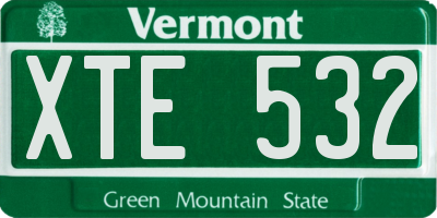 VT license plate XTE532