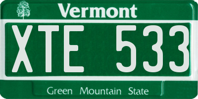 VT license plate XTE533