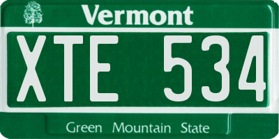 VT license plate XTE534