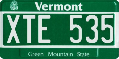 VT license plate XTE535