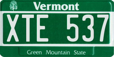 VT license plate XTE537