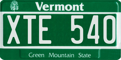 VT license plate XTE540