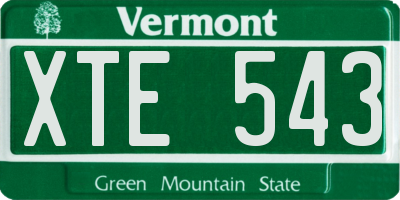 VT license plate XTE543