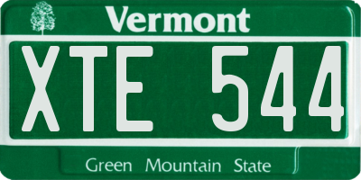 VT license plate XTE544