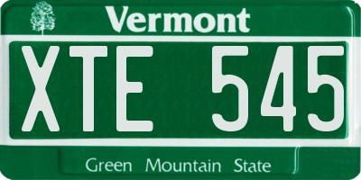 VT license plate XTE545