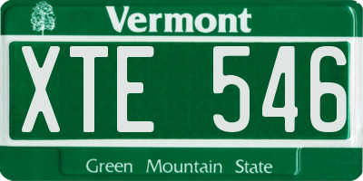 VT license plate XTE546