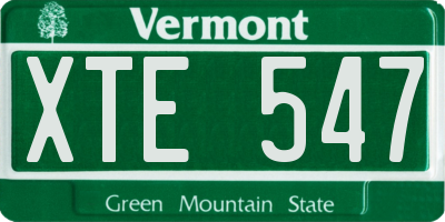 VT license plate XTE547