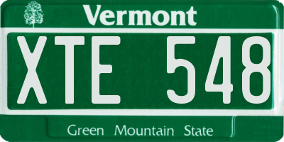 VT license plate XTE548