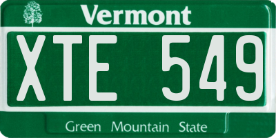 VT license plate XTE549