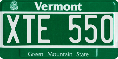 VT license plate XTE550