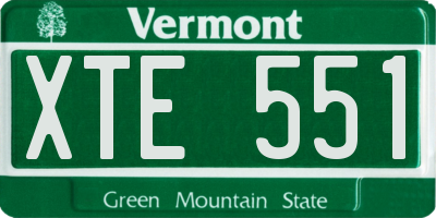 VT license plate XTE551