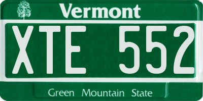 VT license plate XTE552