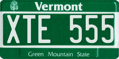VT license plate XTE555