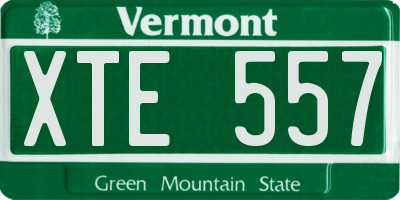 VT license plate XTE557