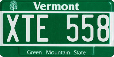 VT license plate XTE558