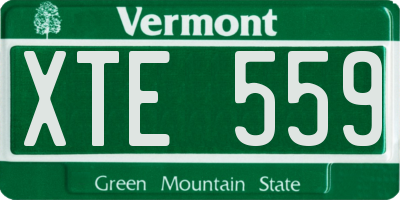 VT license plate XTE559
