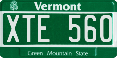 VT license plate XTE560