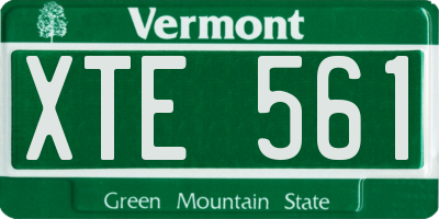 VT license plate XTE561