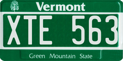 VT license plate XTE563