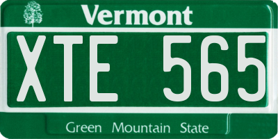 VT license plate XTE565