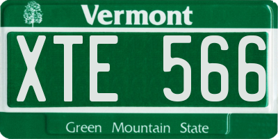 VT license plate XTE566