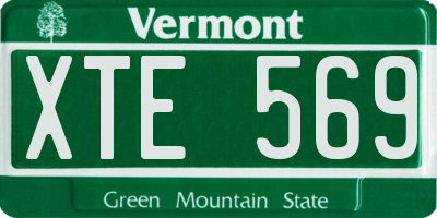 VT license plate XTE569