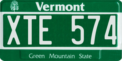 VT license plate XTE574