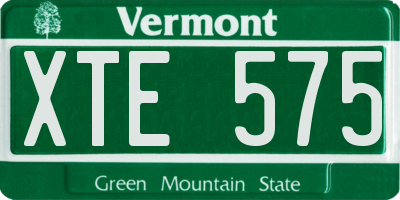 VT license plate XTE575