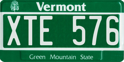 VT license plate XTE576