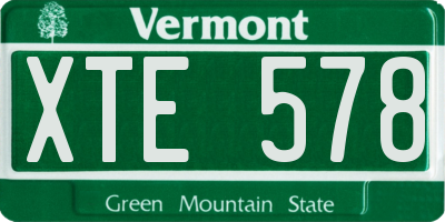 VT license plate XTE578