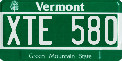 VT license plate XTE580
