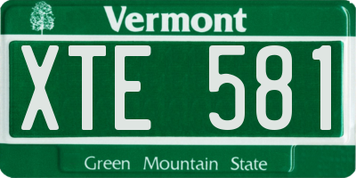 VT license plate XTE581