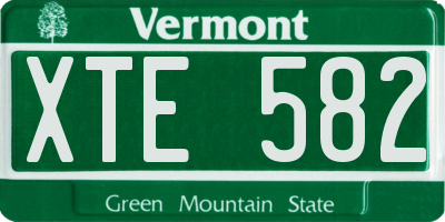 VT license plate XTE582