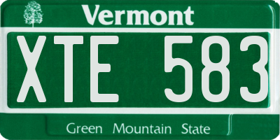 VT license plate XTE583