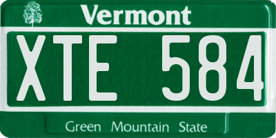 VT license plate XTE584