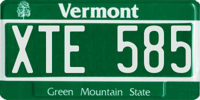 VT license plate XTE585
