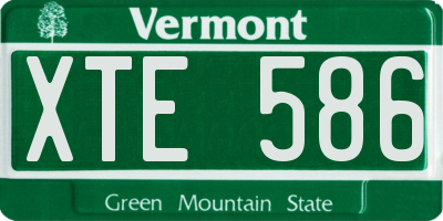 VT license plate XTE586