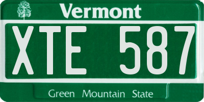 VT license plate XTE587