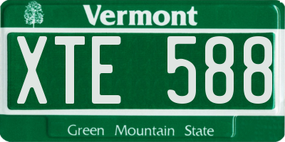 VT license plate XTE588