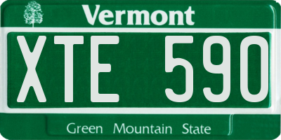 VT license plate XTE590