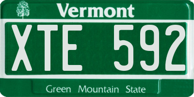 VT license plate XTE592