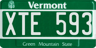 VT license plate XTE593