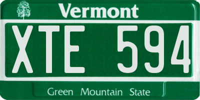 VT license plate XTE594