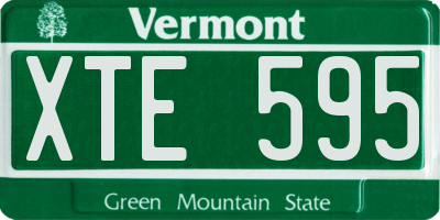 VT license plate XTE595