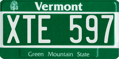 VT license plate XTE597