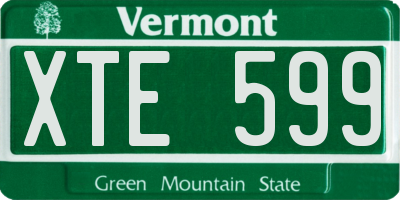 VT license plate XTE599