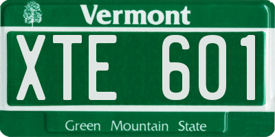 VT license plate XTE601